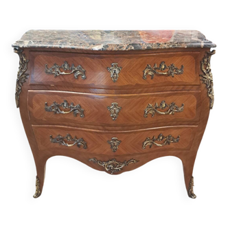 Louis XV style curved chest of drawers