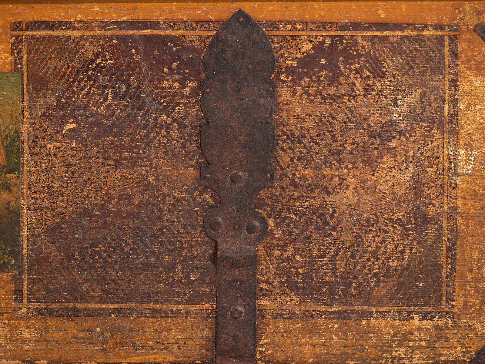 Antique folk art wedding chest (circa 1820)
