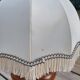 Wooden foot table lamp, charleston dome lampshade, Roaring Twenties style