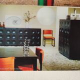 Black brutalist sideboard by Frans Defour, Belgium 1970's