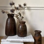 African Vase Solid Wood - Primitive Art - Wabi Sabi Sculpture