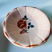 Antique Digoin Sarreguemines Frégate model dish with pink floral decoration