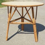 Rattan coffee table with oval top