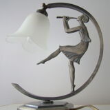 Lampe art déco, danseuse a la flute