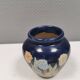 Small delicious blue ceramic vase with floral decoration. Sweden 1970s