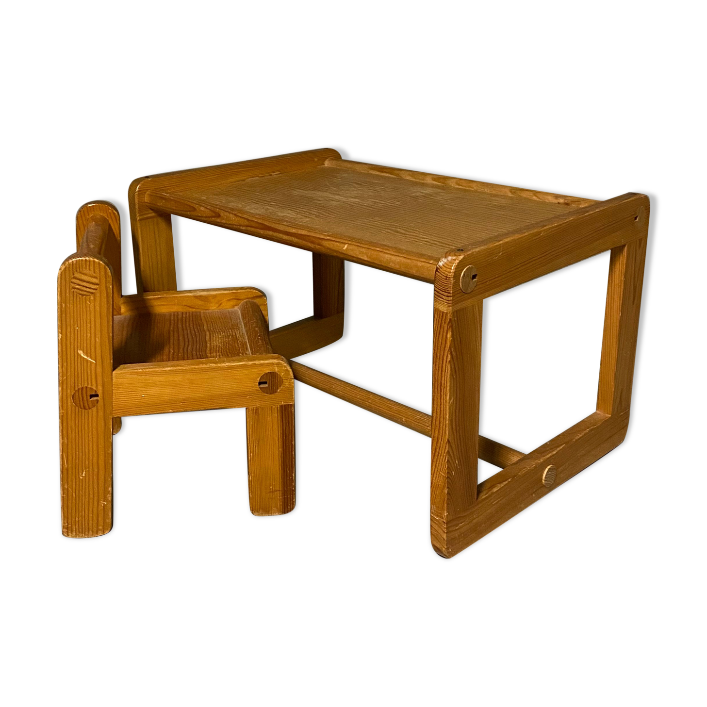 Brutalist children's chair and desk Habitat 1970