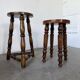 Pair of antique stools with turned legs.