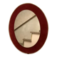 Ancien miroir ovale velours grenat bordeaux