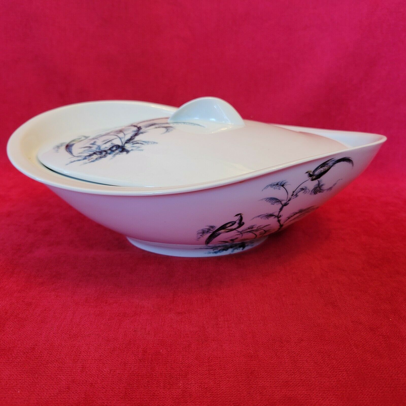 Vegetable soup kitchen Alfred Lanternier & Co Limoges blue peacock décor