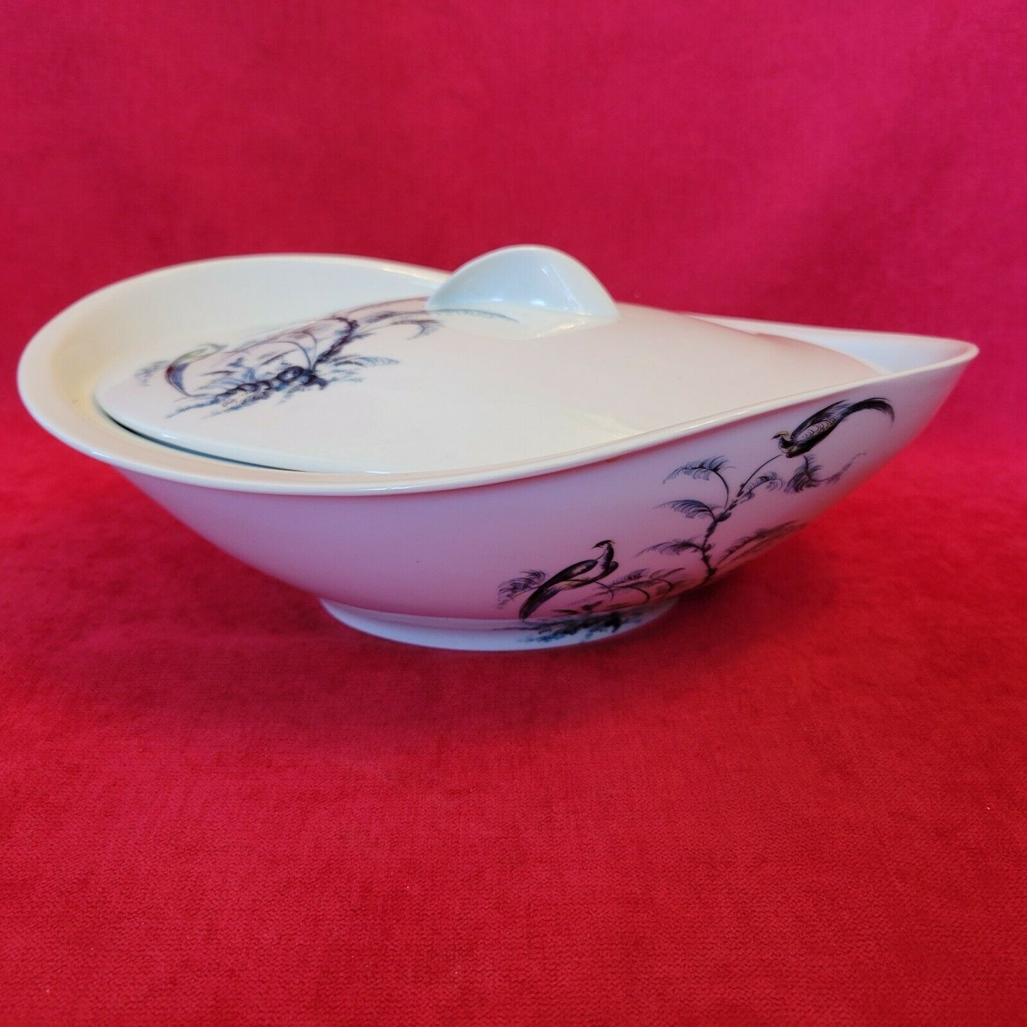 Vegetable soup kitchen Alfred Lanternier & Co Limoges blue peacock décor