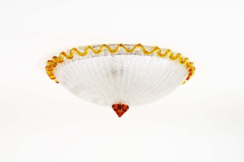 Large vintage Italian Murano glass wall or ceiling light, Italy 1970s