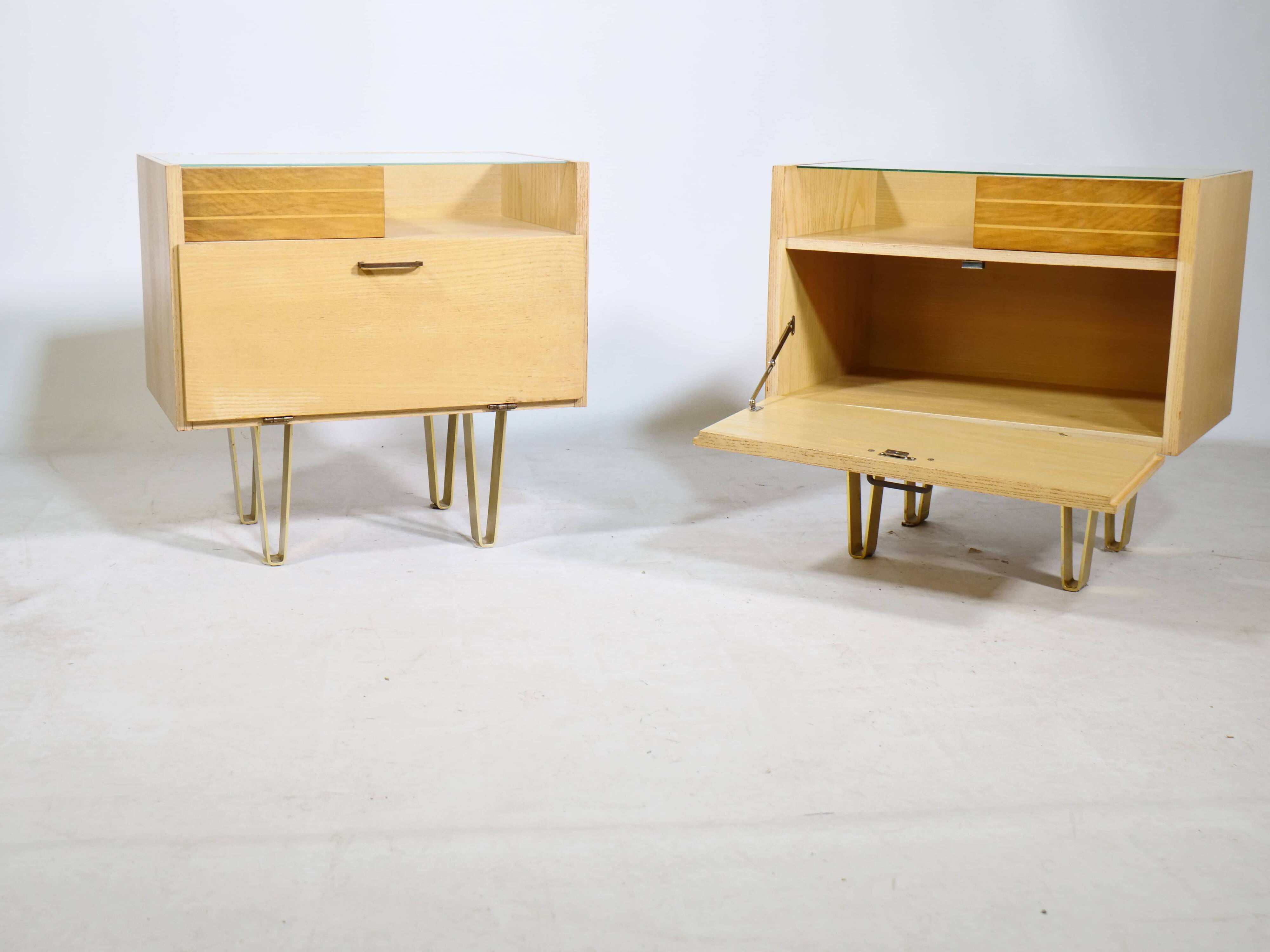 Bedside tables, 1950s-60s