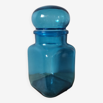 Vintage dash blue glass jar