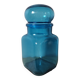Bocal en verre vintage bleu dash