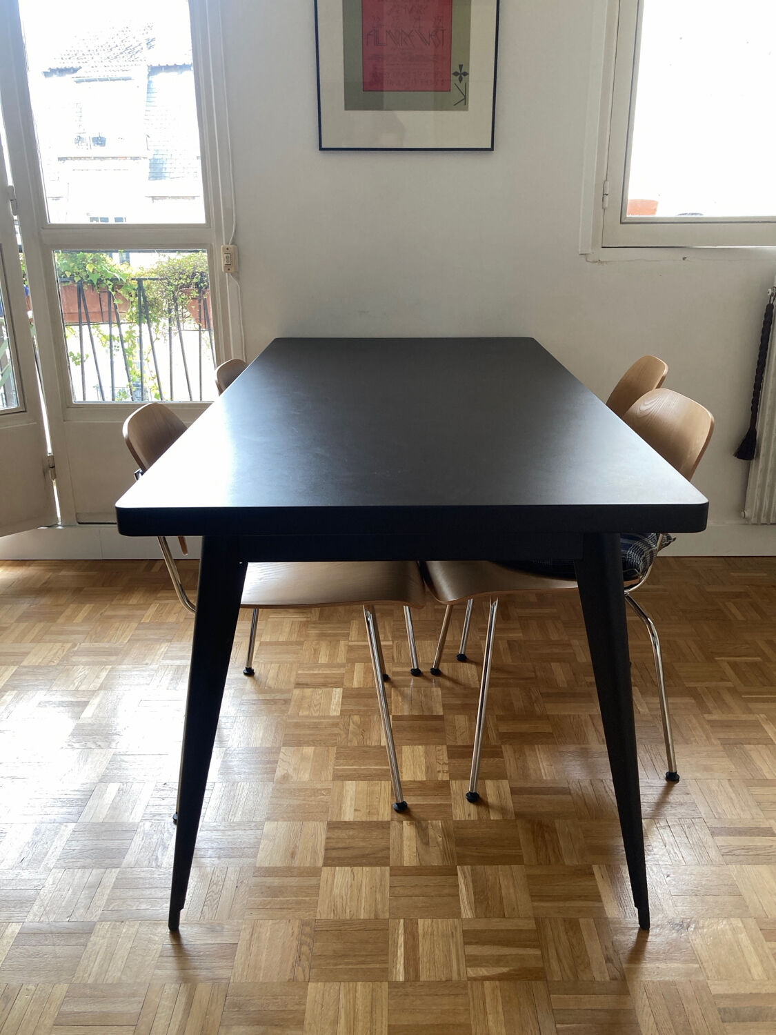 Tolix dining table 55 160 chocolate