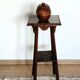 Antique tobacco pot in hand-carved walnut, Folk Art from Savoie, Chambéry.
