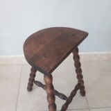 Vintage tripod stool in turned wood
