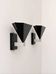 Pair of vintage wall sconces, matte black metal, Italy 1980.