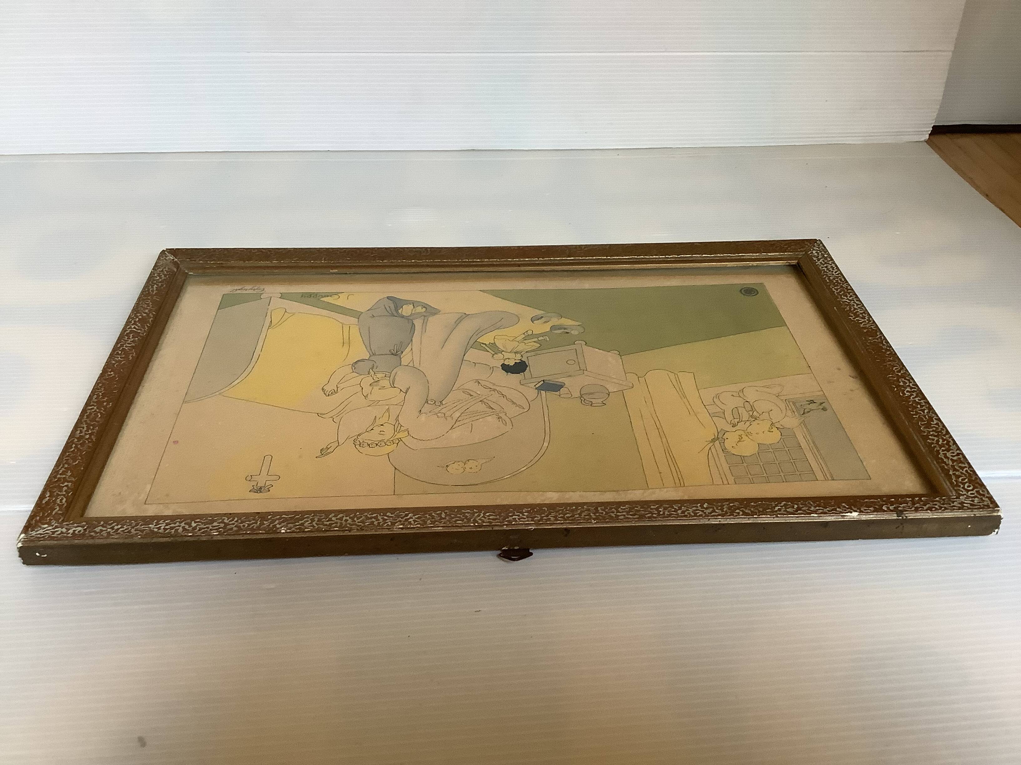 Old religious illustration frame