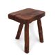 Brutalist tripod stool in wood, 1950s mountain folk art.