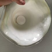Pendant lamp in multicolored glass. Probably Danish or Swedish from 1970s