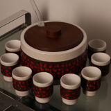 Punch set in ceramics - bowl & 11 cups - by Dümler & Breiden - Germany - 1960's