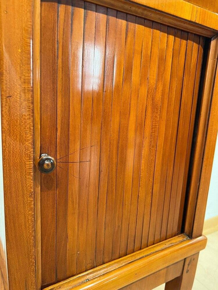 Biedermeier Pillar Cabinet in Cherry Veneer, 1820