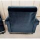 Pair of navy blue velvet club armchairs