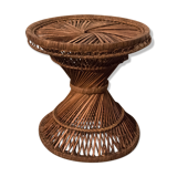 60s diabolo rotin and wicker stool