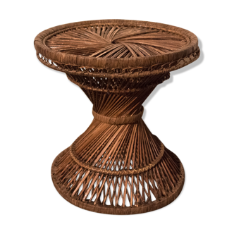60s diabolo rotin and wicker stool