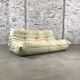 Togo sofa in beige leather by Michel Ducaroy for Ligne Roset, 1986