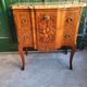 Commode transition Louis XVl marqueterie plateau marbre