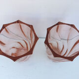 Pair of old vases pink