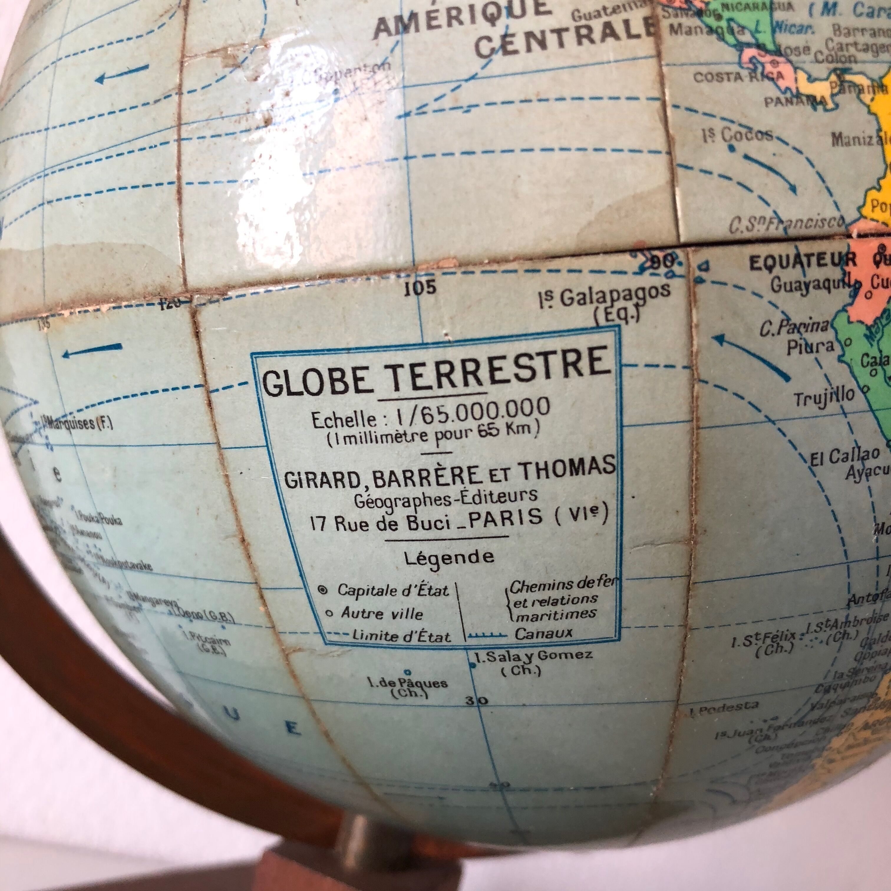 Globe girard, baker and thomas 30 cm vintage 1950
