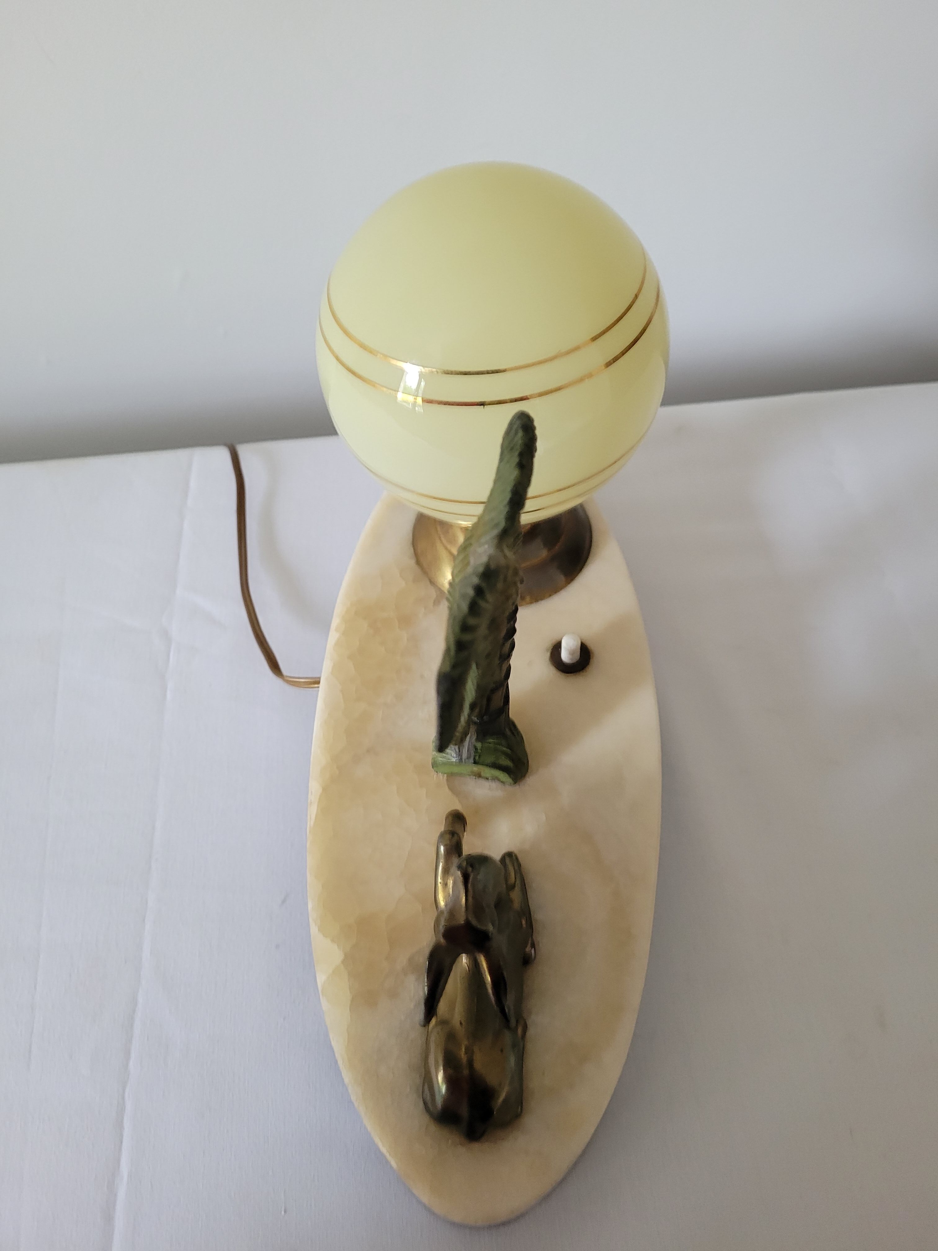 Marble night light lamp with antelope