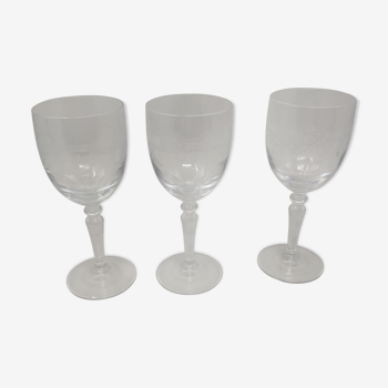 Lot de 3 verre à vin en cristal