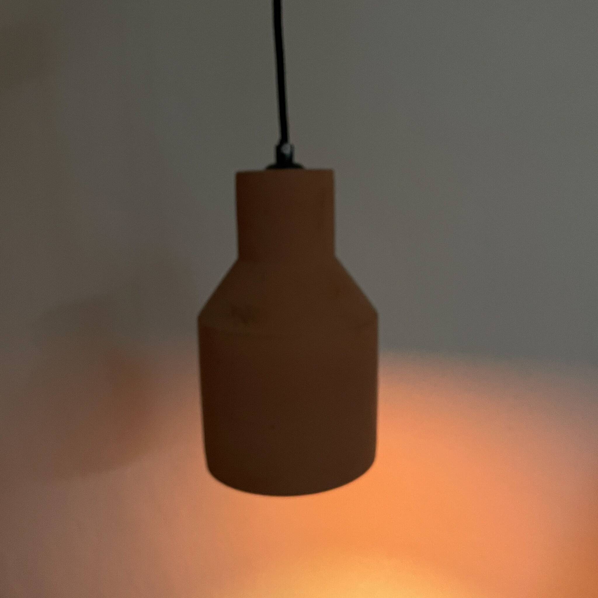 Terracotta lampshade pendant light