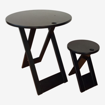 Folding table and stool by Adrian Reed