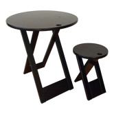 Folding table and stool by Adrian Reed