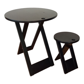 Folding table and stool by Adrian Reed