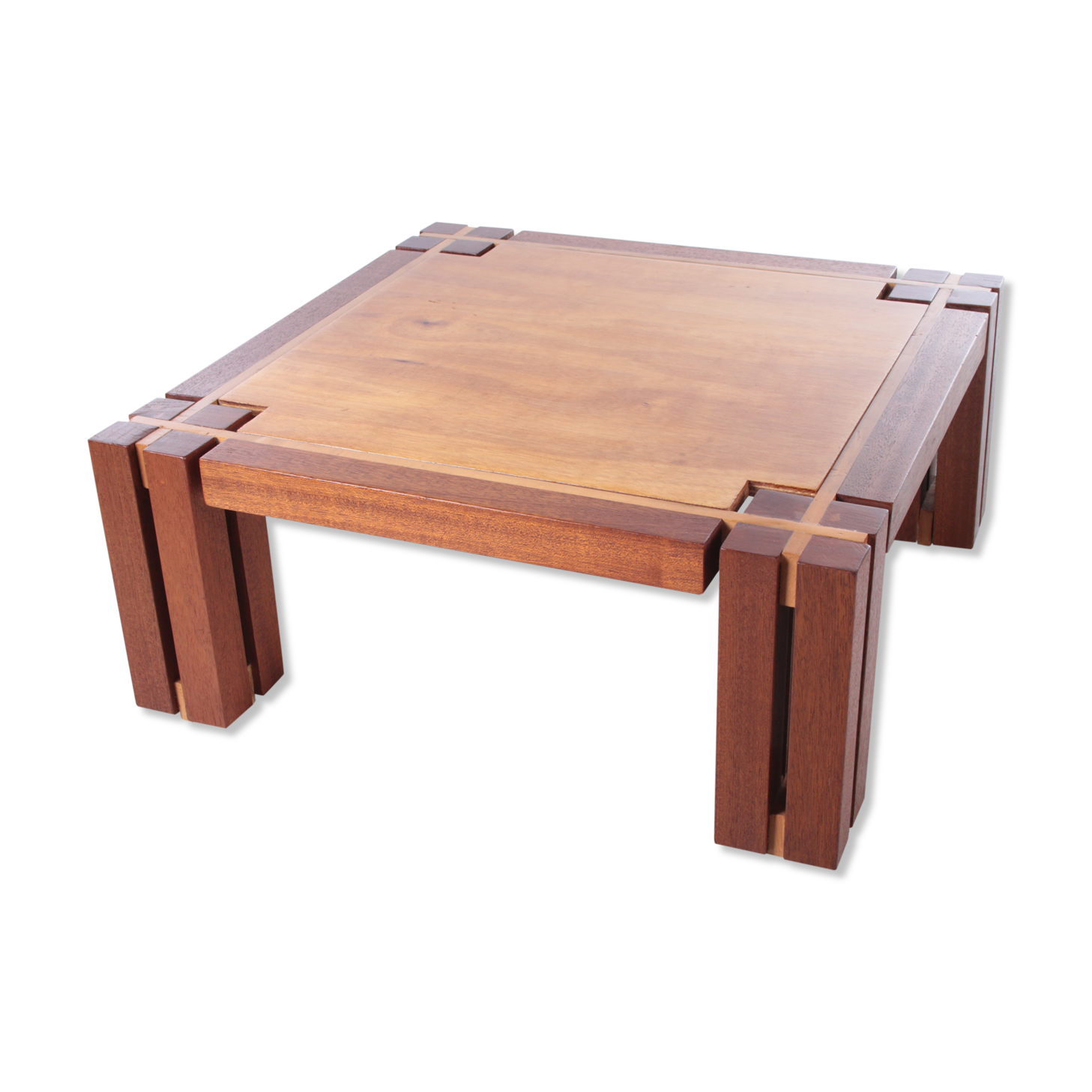 Brutalist Teak wood coffee table, 1970s