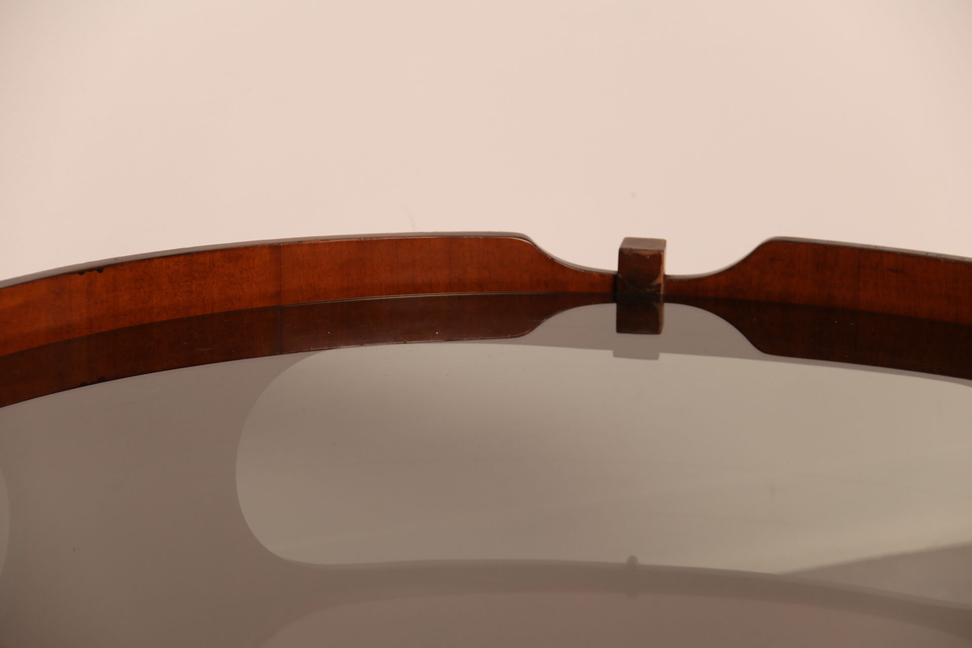 Round coffee table  Frame in plywood- top in smoked glass  Italy - 1960's