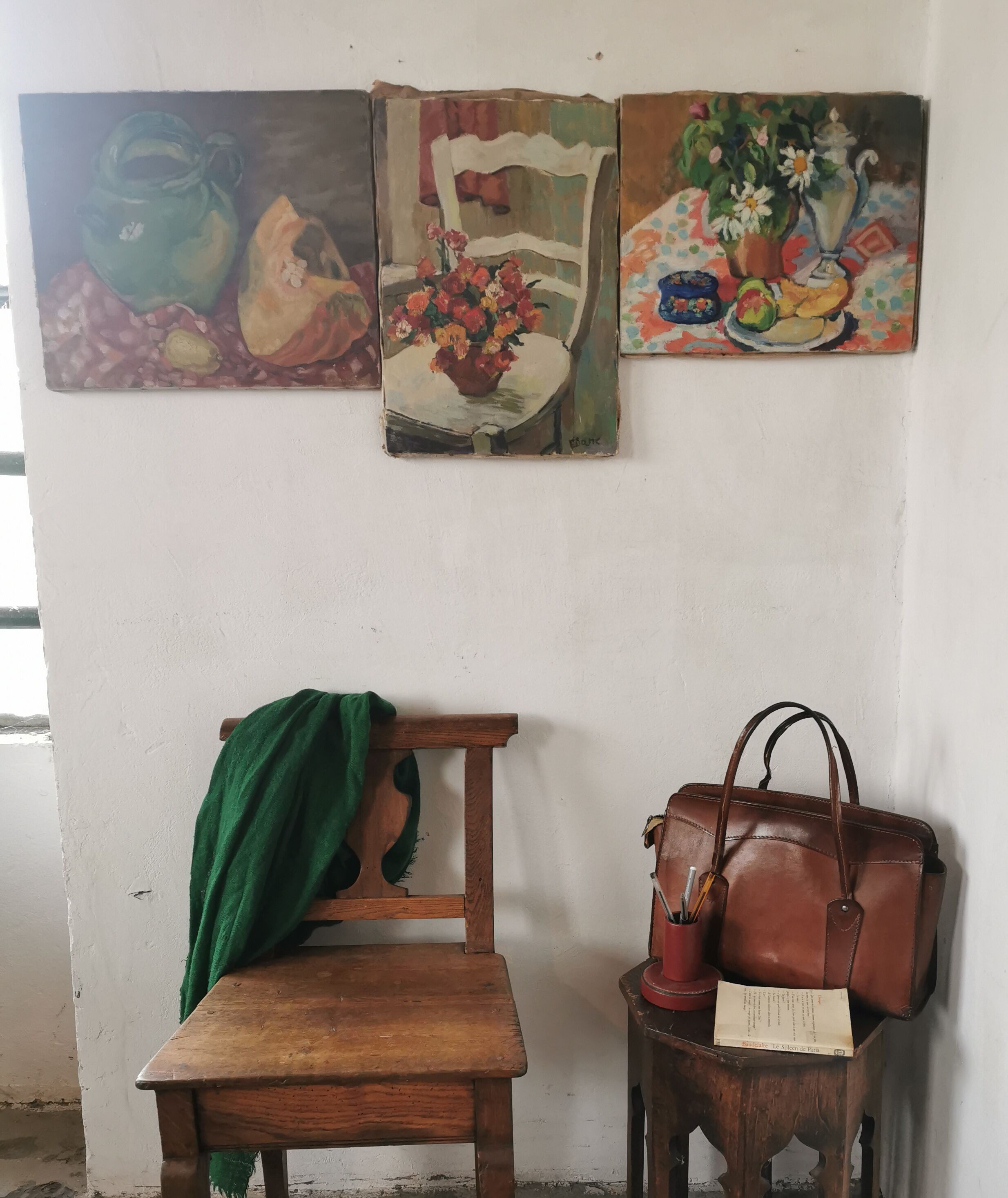 Set of 3 old still life paintings