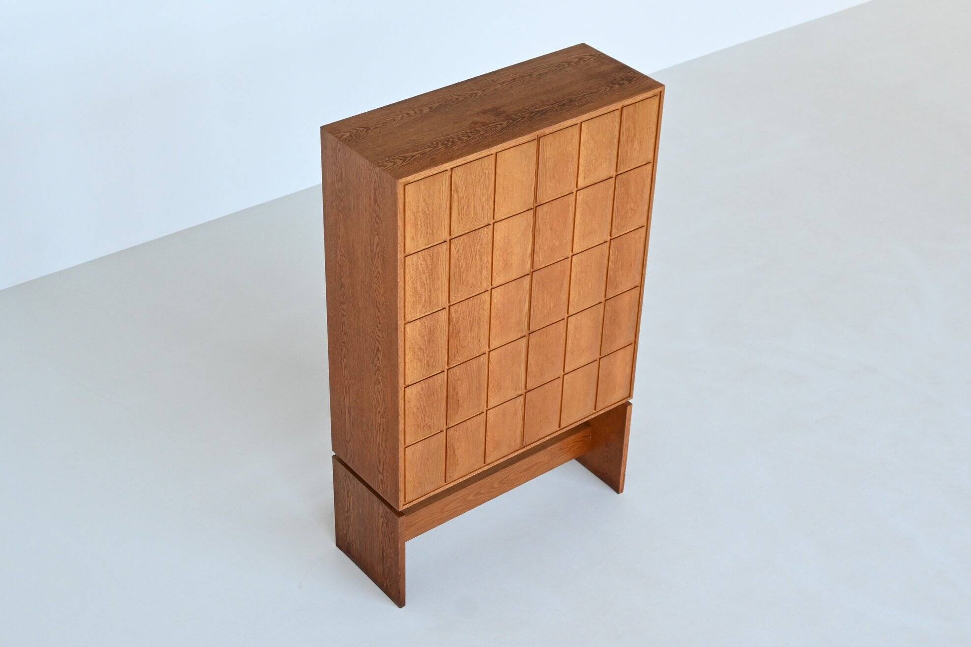 Large Brutalist highboard in oak Mid-Century Gemany 1970