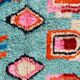 Pink and blue boujaad berber carpet in wool, hand-woven in morocco