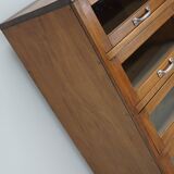Vintage German Beech / Oak Haberdashery Shop Cabinet / Vitrine, 1950s