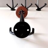 4 Vintage coat hooks brown, 70's interior