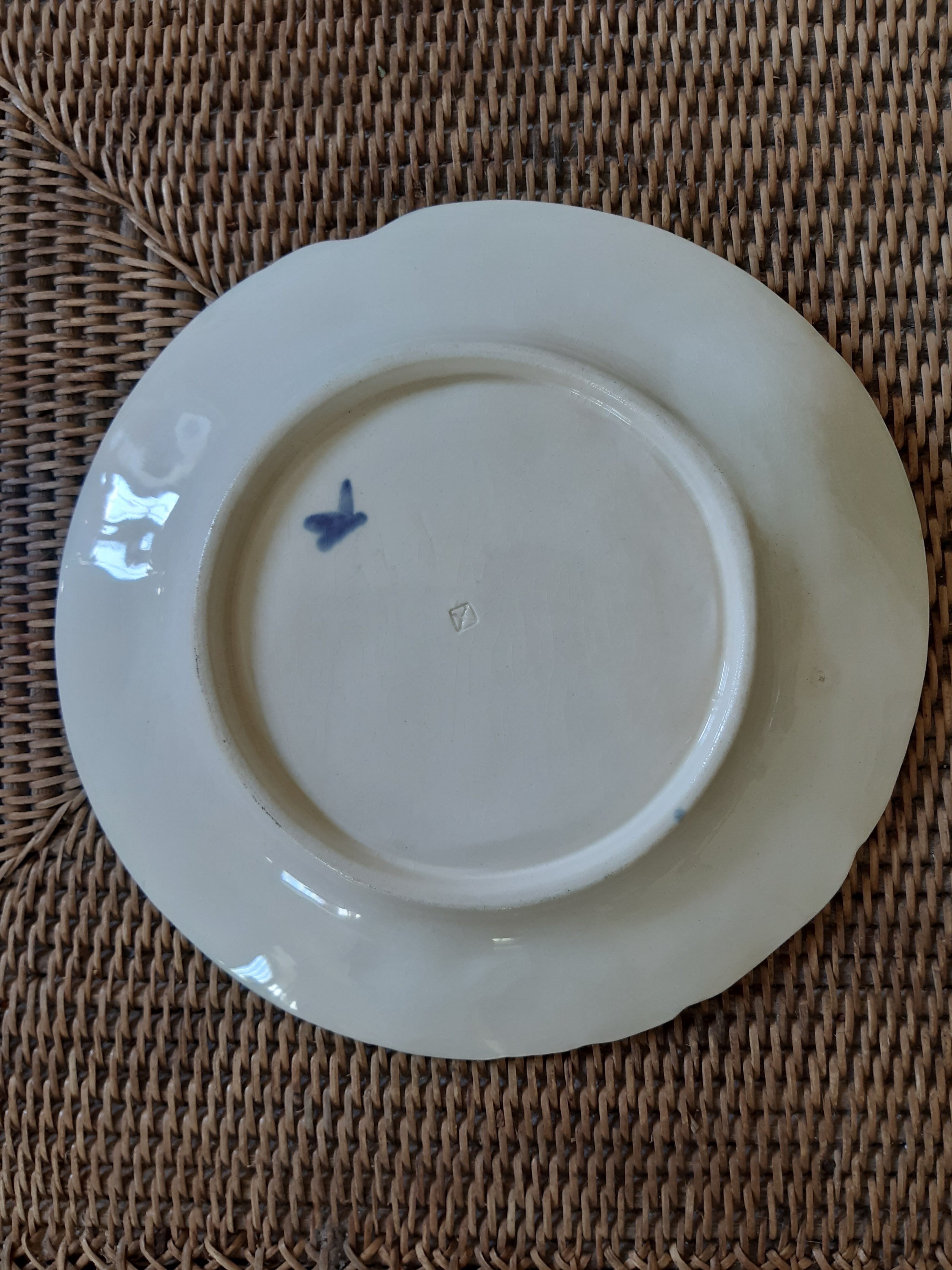 Assiette asperges barbotine