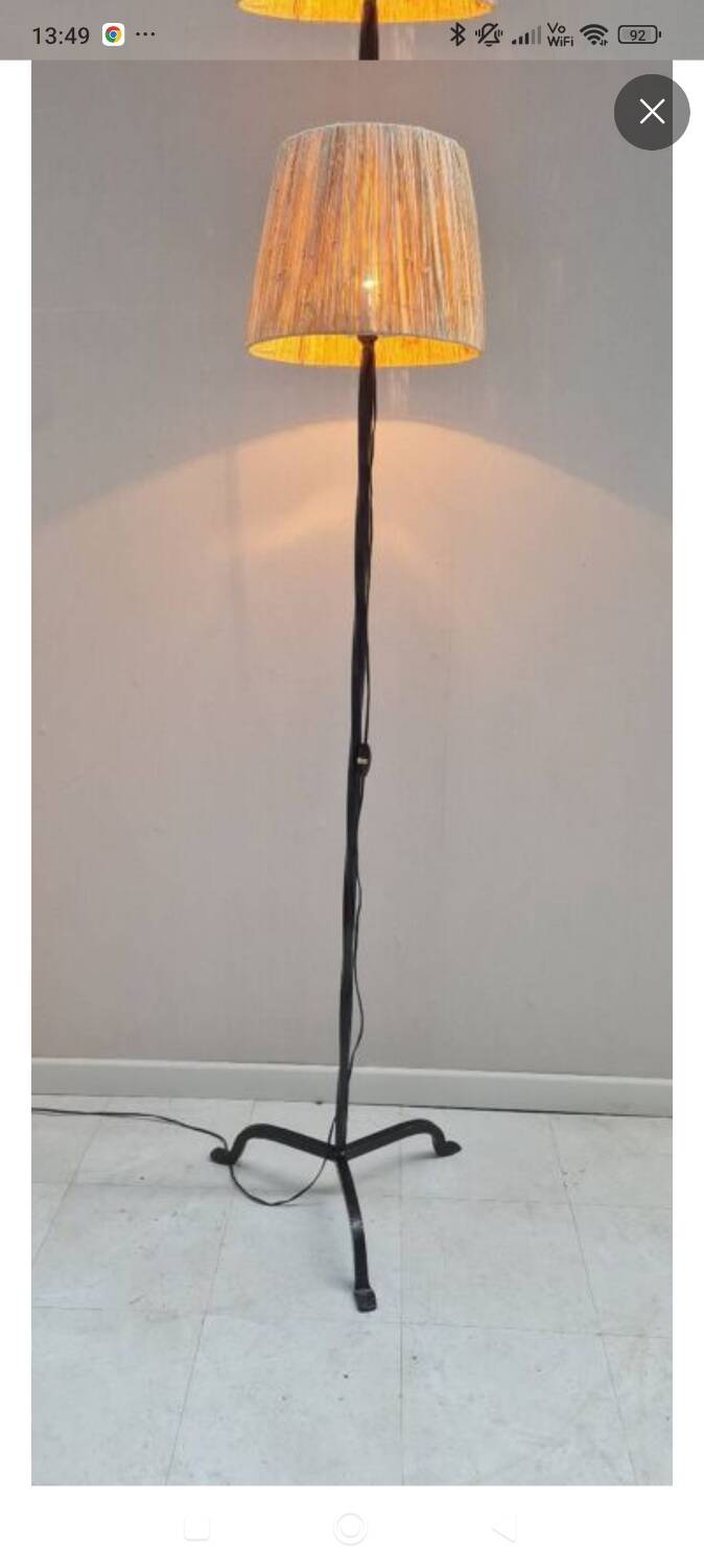 Wrought iron floor lamp circa 1950