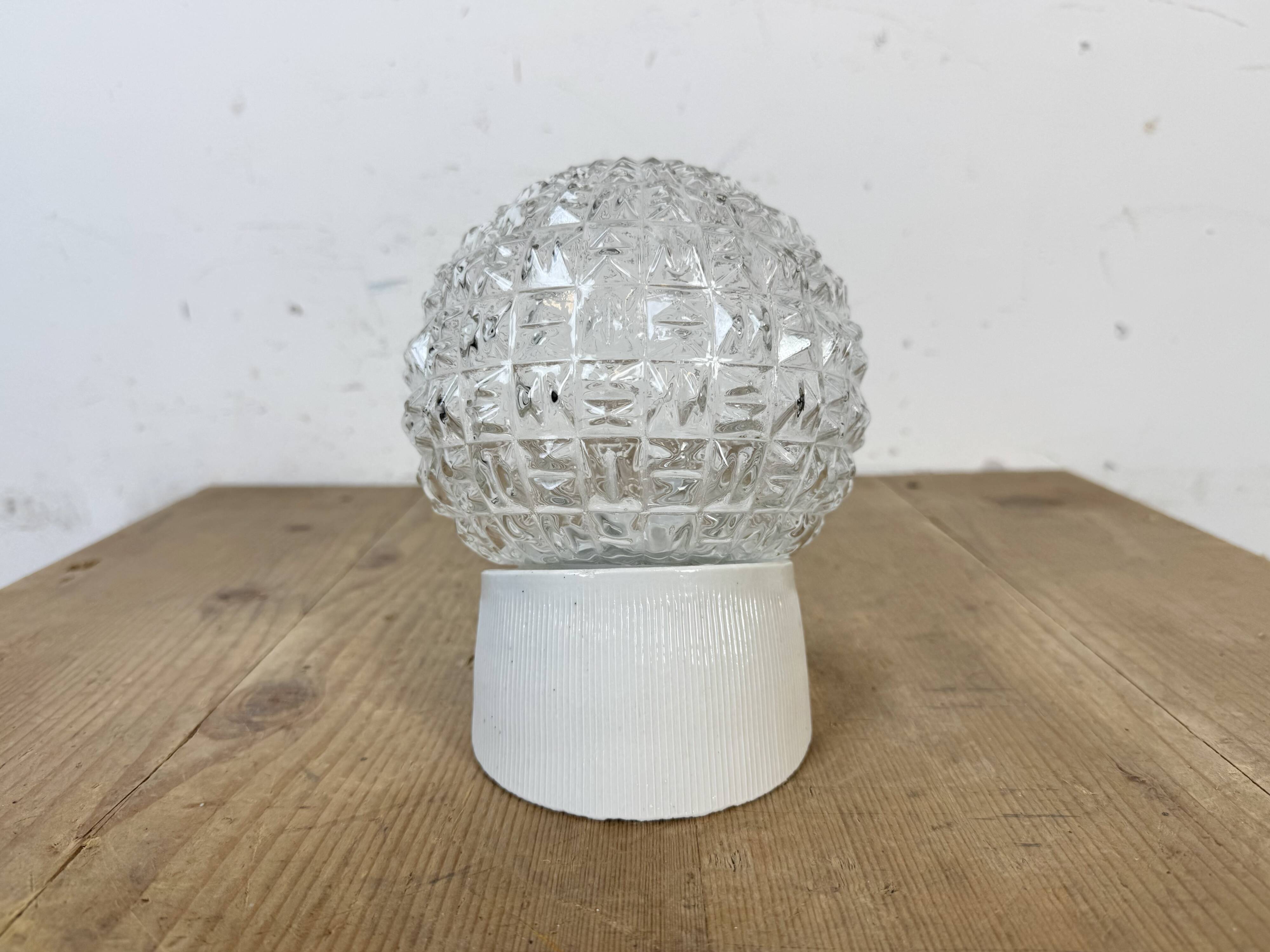 Vintage White Porcelain Wall Light, 1970s